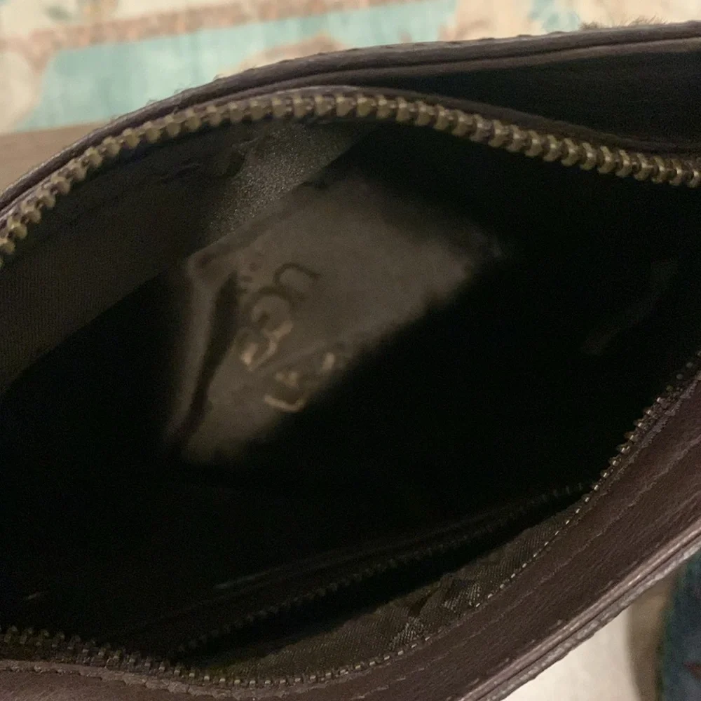 LMT: UGG Australia Suede Leather Shearling Classic Bailey Handbag in Dark Brown